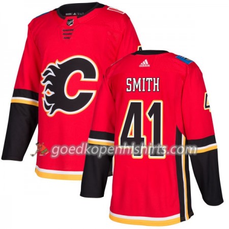 Calgary Flames Mike Smith 41 Adidas 2017-2018 Rood Authentic Shirt - Mannen